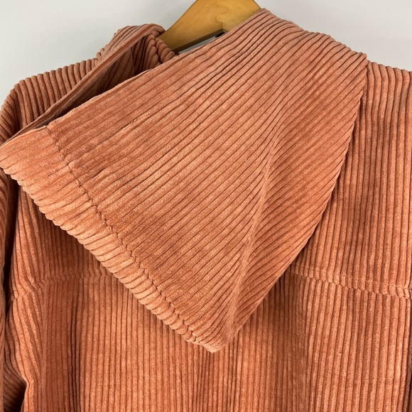 Altar’d State‎ Dusty Pink Women's Corduroy Cropped Hooded Full Zip Jacket - Picture 9 of 9